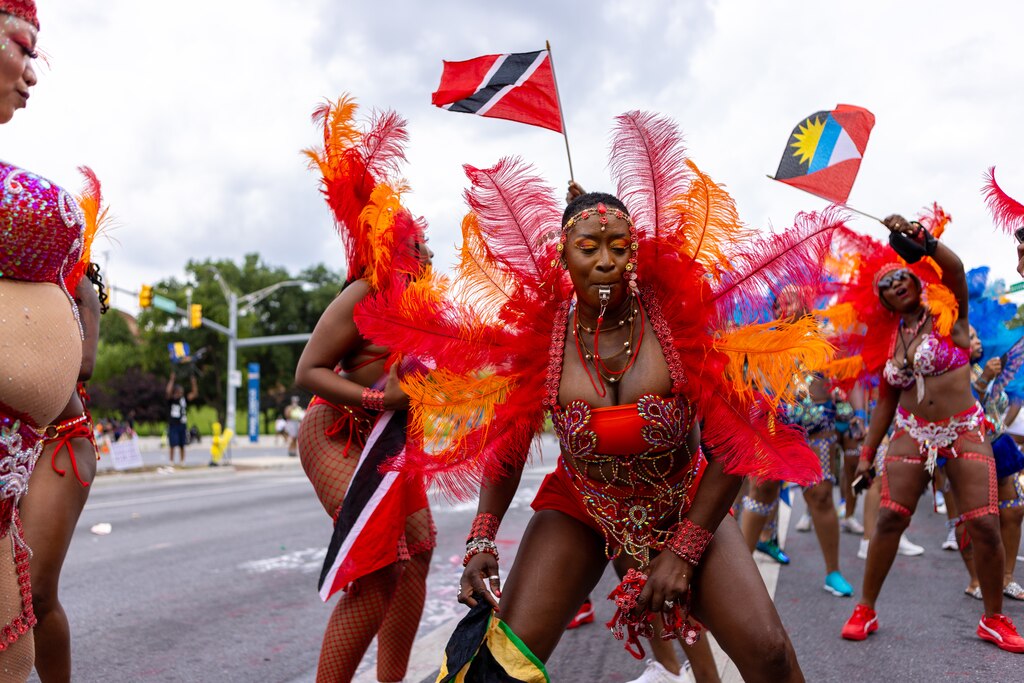Mas players celebrating during the annual Baltimore Washington ONE Carnival in Baltimore, MD on Saturday, July 8, 2023.