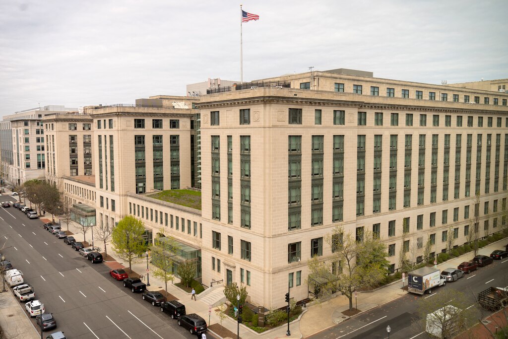 The headquarters of the General Services Administration (GSA) is photographed Wednesday, April 2, 2025, in Washington, D.C.