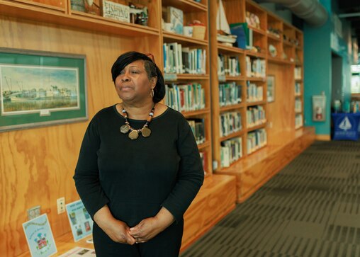 Crisfield Mayor Darlene Taylor inside of the Crisfield Library in Crisfield, MD on April 26, 2025.