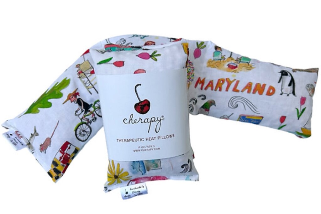 A photo of a Cherapy therapeutic hot/cold wrap, which can be purchased at Found Studio Shop.