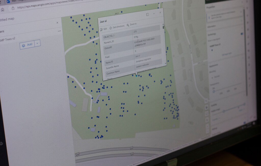 The National Park Service is currently mapping and documenting the trees at Hampton Historic Site and Fort McHenry putting the information into a GIS system.
