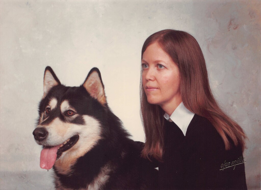 Dorothy Redding with one of her many beloved Malamutes.