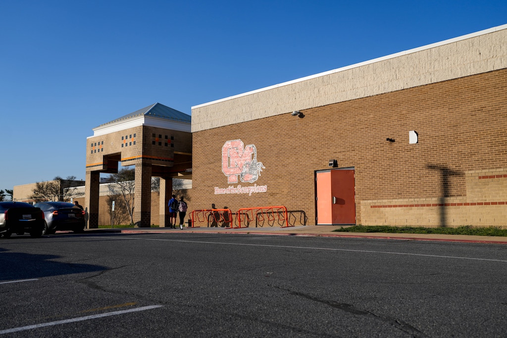 Exterior of Oakland Mills High School in Columbia, Md. on Wednesday, April 9, 2025.