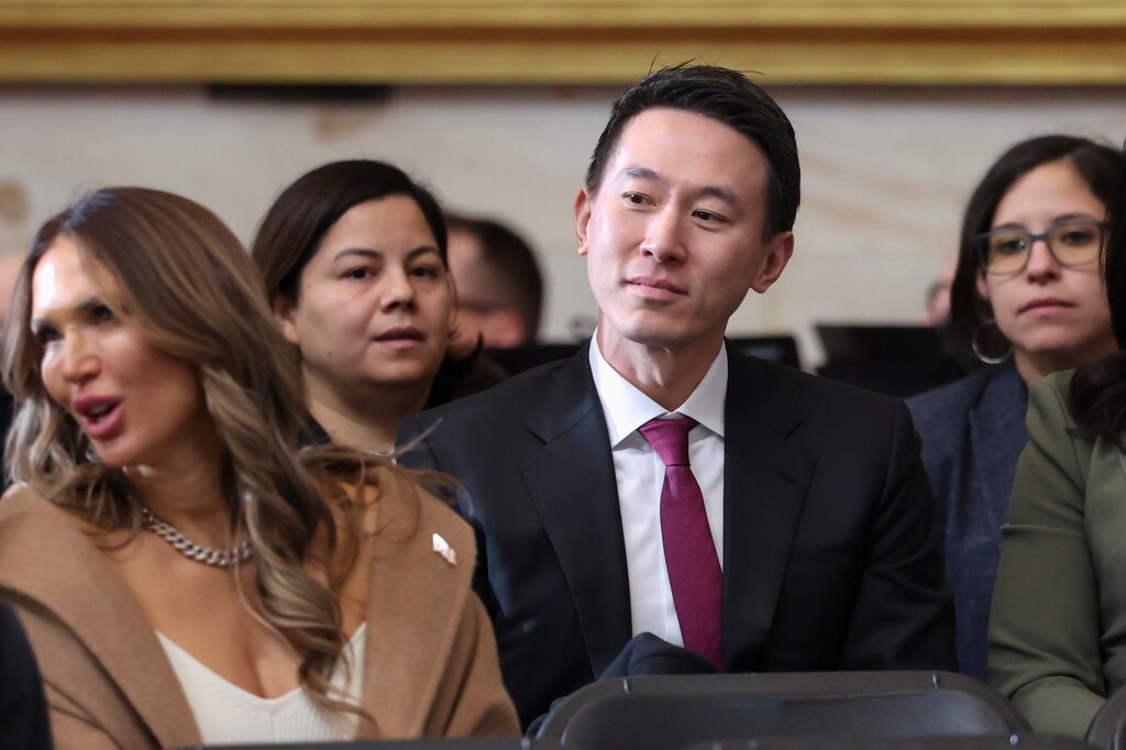 WASHINGTON, DC - JANUARY 20: TikTok CEO Shou Zi Chew arrives for the Inauguration of Donald J. Trump in the U.S. Capitol Rotunda on January 20, 2025 in Washington, DC. Donald Trump takes office for his second term as the 47th president of the United States. (Photo by Kevin Lamarque - Pool/Getty Images)