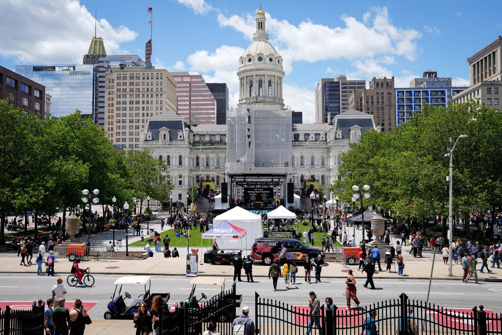 The main stage at Artscape in front of City Hall in downtown Baltimore, Md. on Saturday, May 24, 2025.