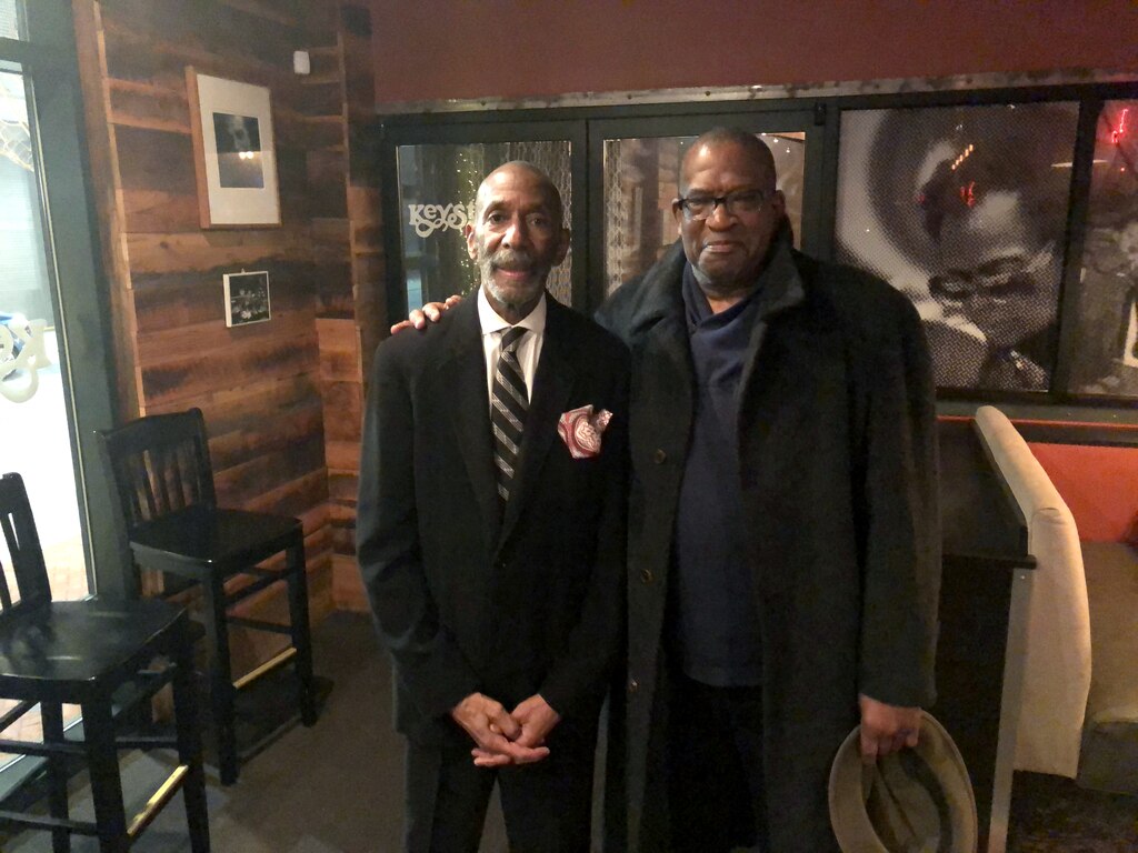 Doc Manning, right, with jazz bassist Ron Carter.