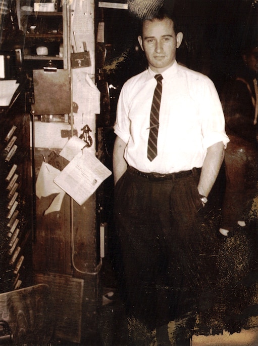 Richard Bright at the Cambridge Daily Banner in 1960.