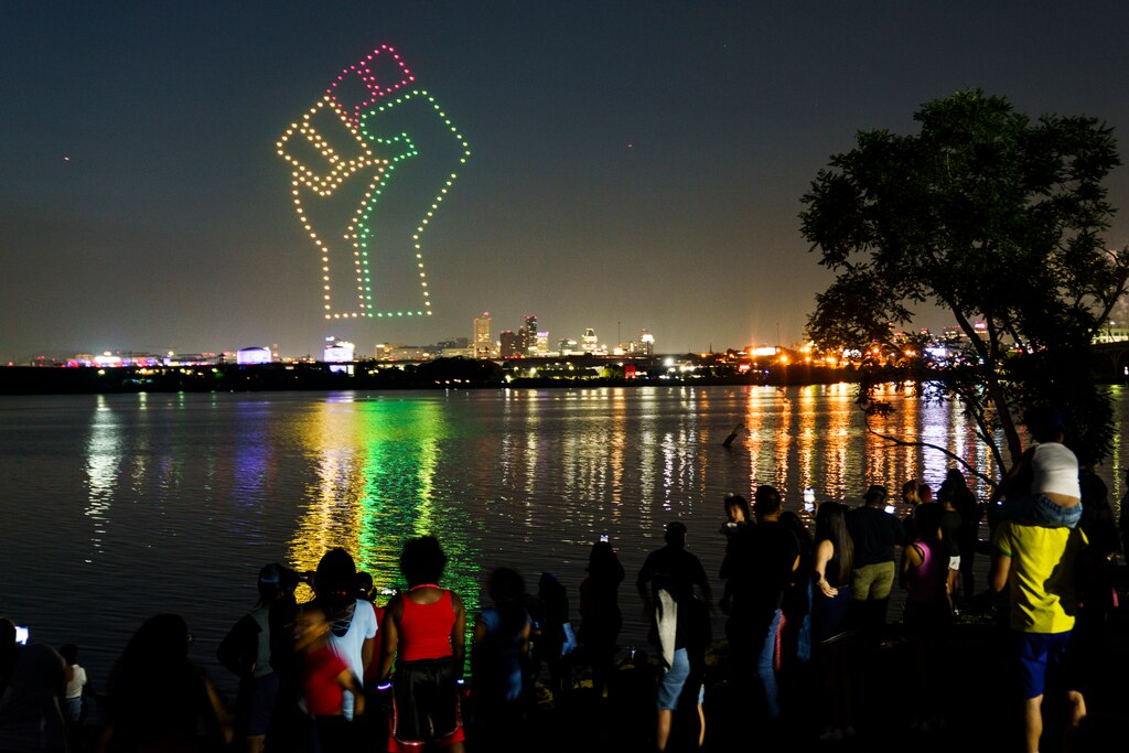 Baltimore’s annual Fourth of July drone show lights up Cherry Hill, Baltimore on July 4, 2025.