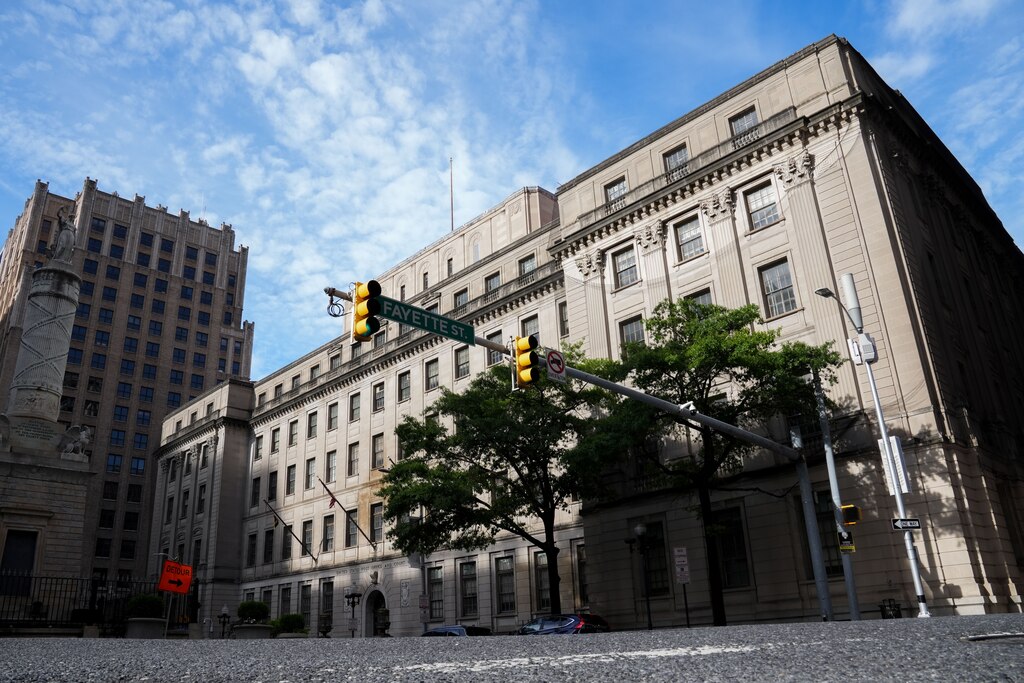 6/28/22—The exterior of the Baltimore City Circuit Courthouse., Courthouse East.