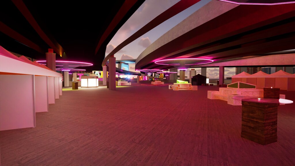 A rendering of the underpass beneath the Jones Falls Expressway for Artscape 2025, where the artisan market will be hosted.