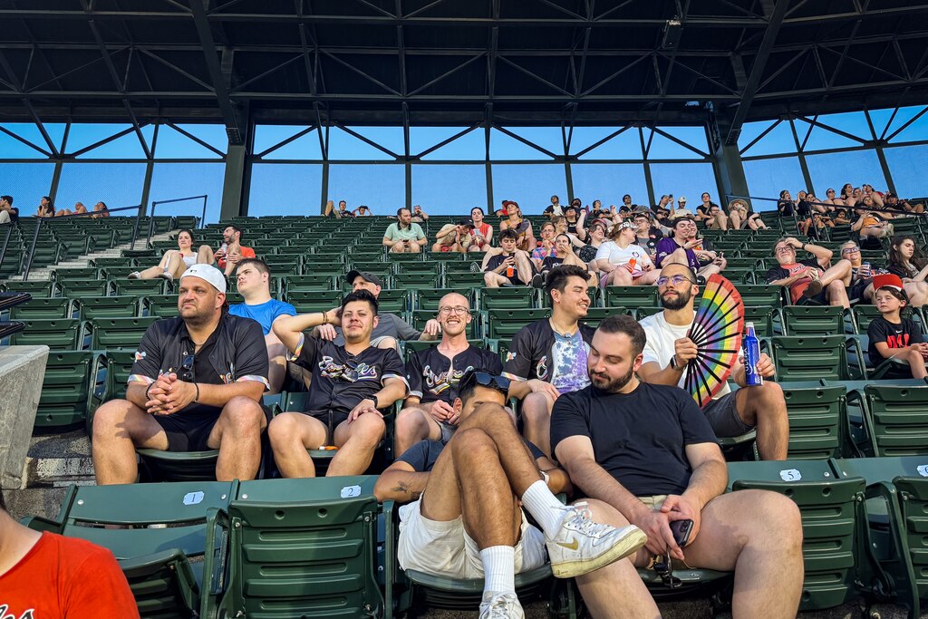 The Orioles handed out Pride-themed jerseys for the first 15,000 fans who arrived to Camden Yards as the Baltimore Orioles played the Texas Rangers at Orioles Park in Baltimore during Pride Night on Wednesday, June 25, 2025.