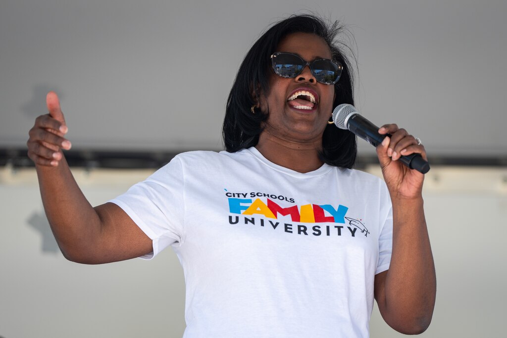 CEO of Baltimore City Public Schools Sonja Brookins Santelises speaks.