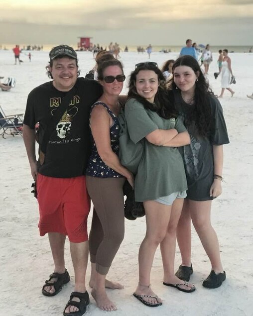 The Elwood family on a trip to the beach.