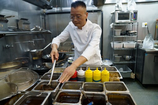 Chef Dong Liu uses an array of Sichuan peppercorn spices in several of the dishes on the menu of Lao Sze Chuan restaurant on June 26, 2025.