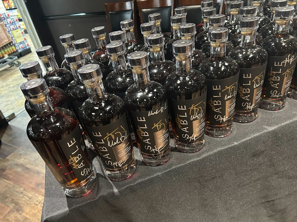 Autographed bottles of Sable Bourbon at Total Wine & More in Laurel.
