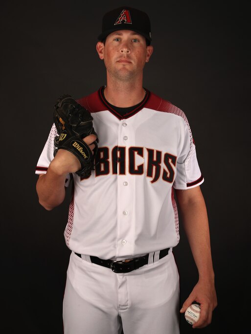 SCOTTSDALE, AZ - FEBRUARY 21: Pitcher Brian Matusz #15 of the Arizona Diamondbacks poses for a portrait during photo day at Salt River Fields at Talking Stick on February 21, 2017 in Scottsdale, Arizona.