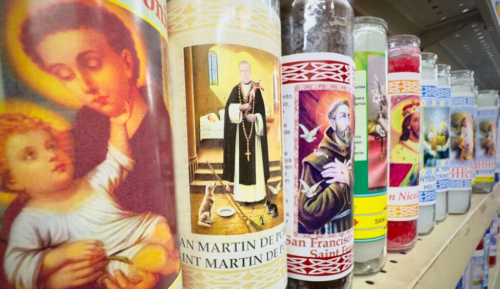 Prayer candles at Botanica Chango.