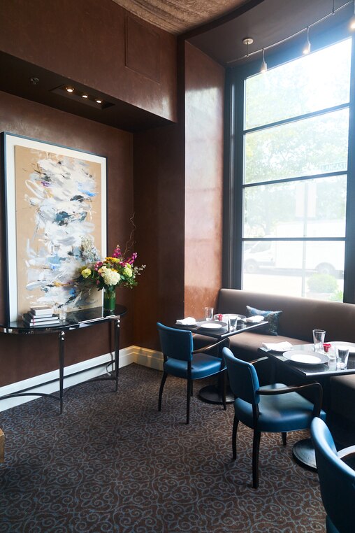 The corner of the front bar area at Charleston, a New American restaurant in Harbor East on Tuesday, June 24, 2025.