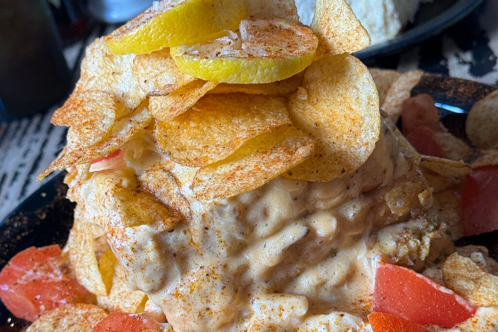 Blue Moon Too's crab dip French toast.