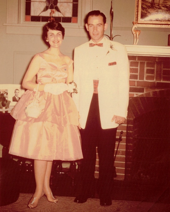 Richard Bright and his wife, Sally, attending a dance at Rutgers University in the late 1950s.