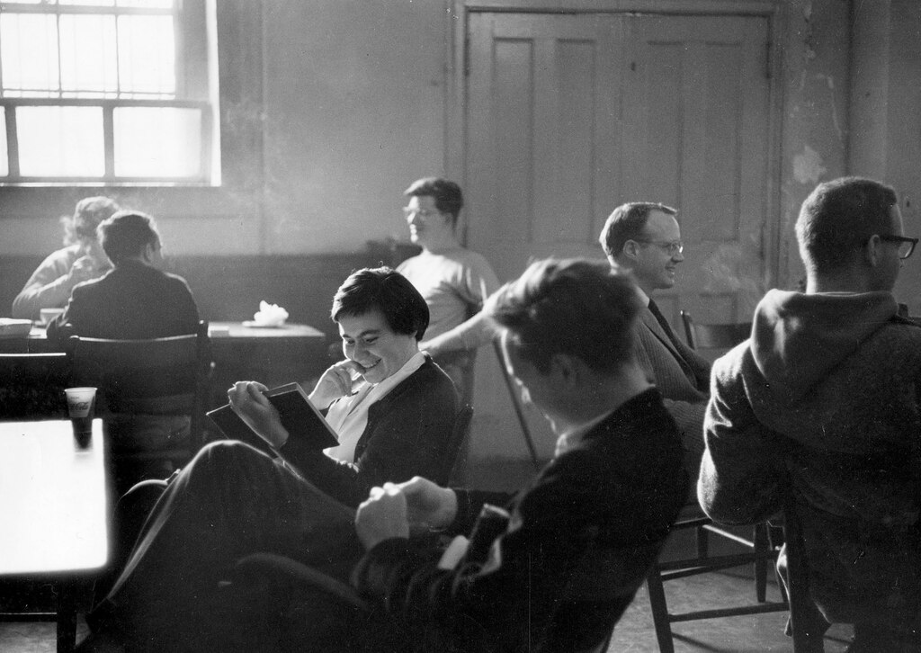 Eva Brann reading in the St. John's College Coffee Shop
