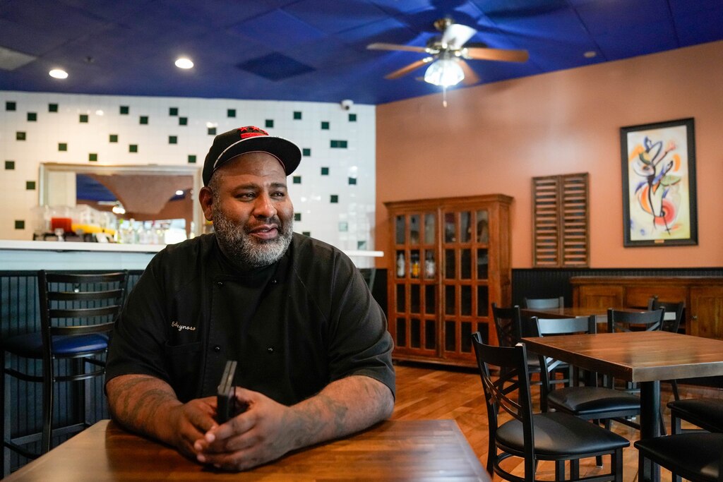 Ed Reynoso, owner of Celia's Cuban Cuisine and Mojito Bar, sits for a portrait inside his restaurant at the Hickory Ridge Village Center in Columbia, Md. on Wednesday, May 14, 2025.
