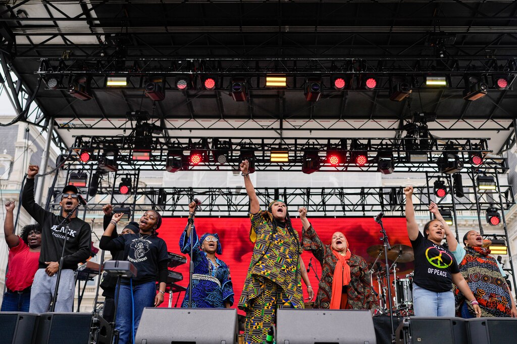 Wombwork performs on the main stage at Artscape in downtown Baltimore, Md. on Saturday, May 24, 2025.