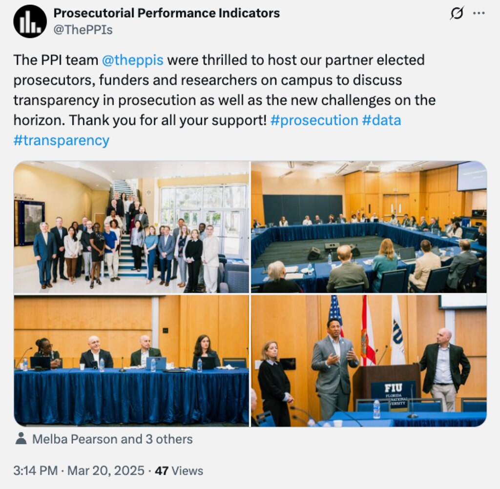 In a public post on the X account of the Prosecutorial Performance Indicators shows Ivan Bates at an event in March, one of three trips furnished by the group. The Maryland State Ethics Commission advised that trips paid by PPI do not require disclosure because the group is run through Florida International University, a public institution.