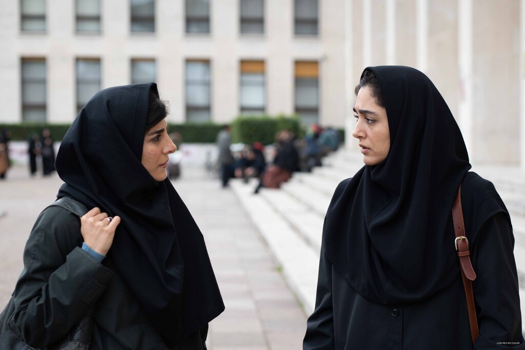 Golshifteh Farahani as Azar Nafisi, the Iranian college professor, and Mina Kavani as Nassrin as a member of the book club they started in "Reading Lolita in Teheran."