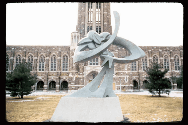 “The Guide,” a public art installation by sculptor Ayokunle Odeleye at Baltimore City College.