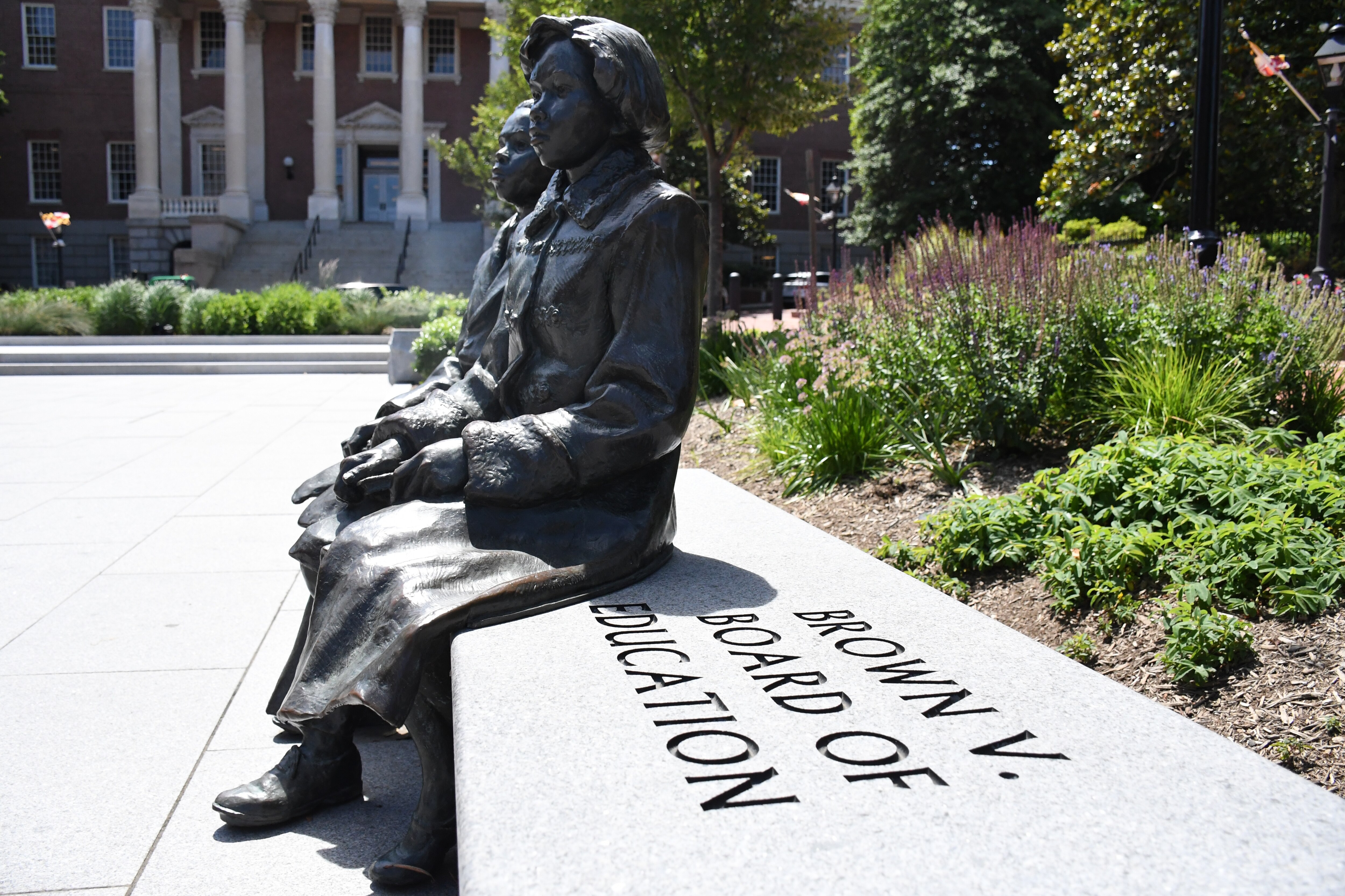 Lawyers Mall near the State House in Annapolis has multiple features related to Supreme Court Justice Thurgood Marshall, including a statue of children symbolizing the Brown v. Board of Education case that Marshall argued before the high court when he was an NAACP lawyer. Lawyers Mall is a frequent site of rallies, protests and news conferences in the capital city.