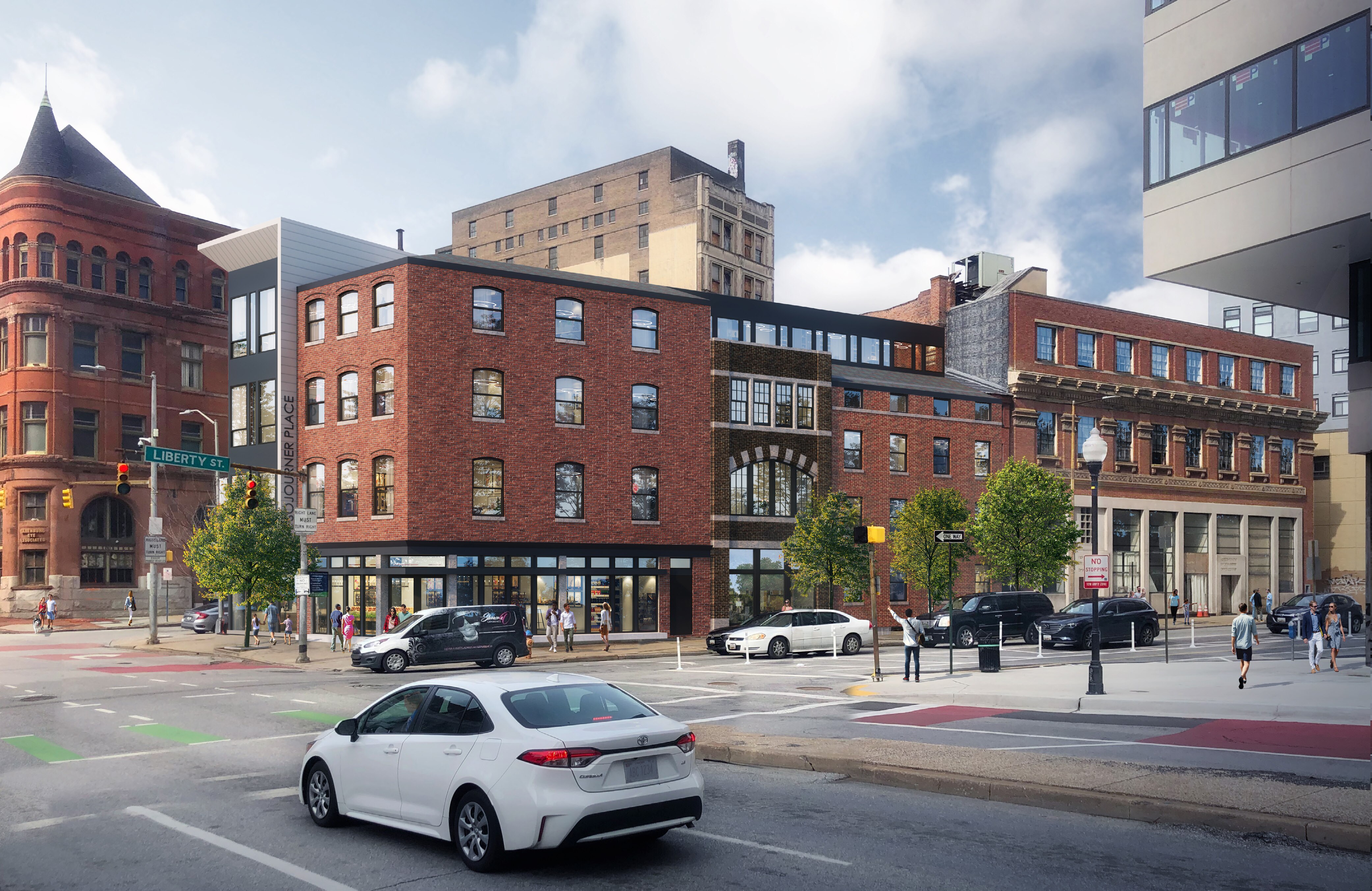 A rendering for the planned Sojourner Place at Park development, which will include affordably priced units as well as permanent supportive housing.