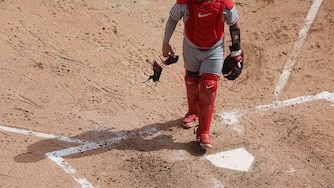 Christian Vázquez of the Minnesota Twins returns to the plate during the sixth inning against the Chicago White Sox on March 31.