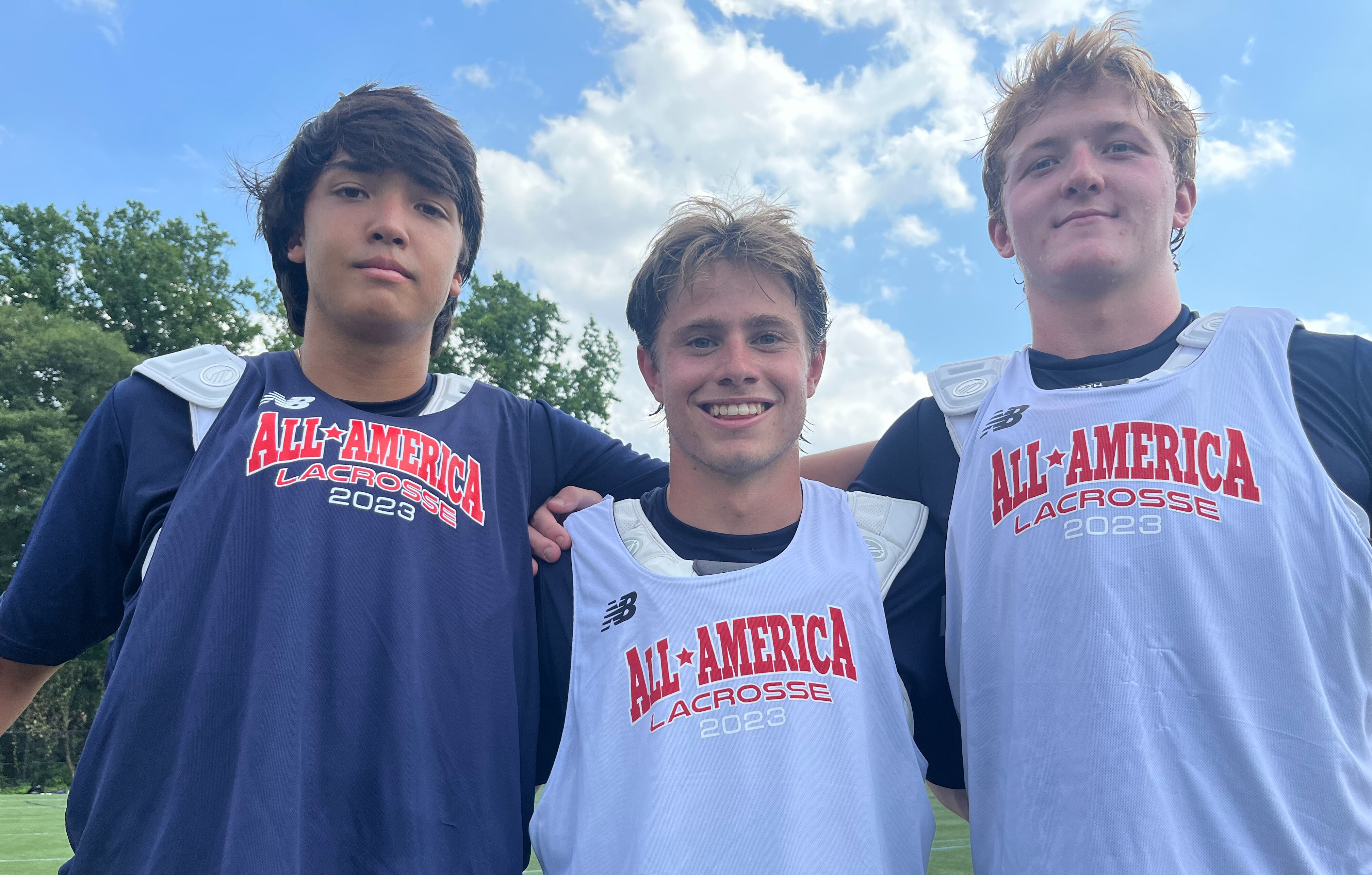 Recent Boys' Latin gradudate Kyle Foster (left), and McDonogh graduates McCabe Millon and Mac Christmas will play Saturday night in the All-America Lacrosse Senior Boys game at Johns Hopkins University's Homewood Field. The contest will be nationally televised on ESPNU at 8 p.m.