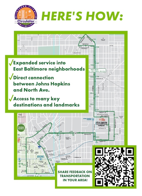New Charm City Circulator route.