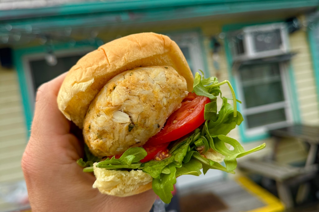 The crab cake sandwich from OC Uptown Eats in Ocean City.