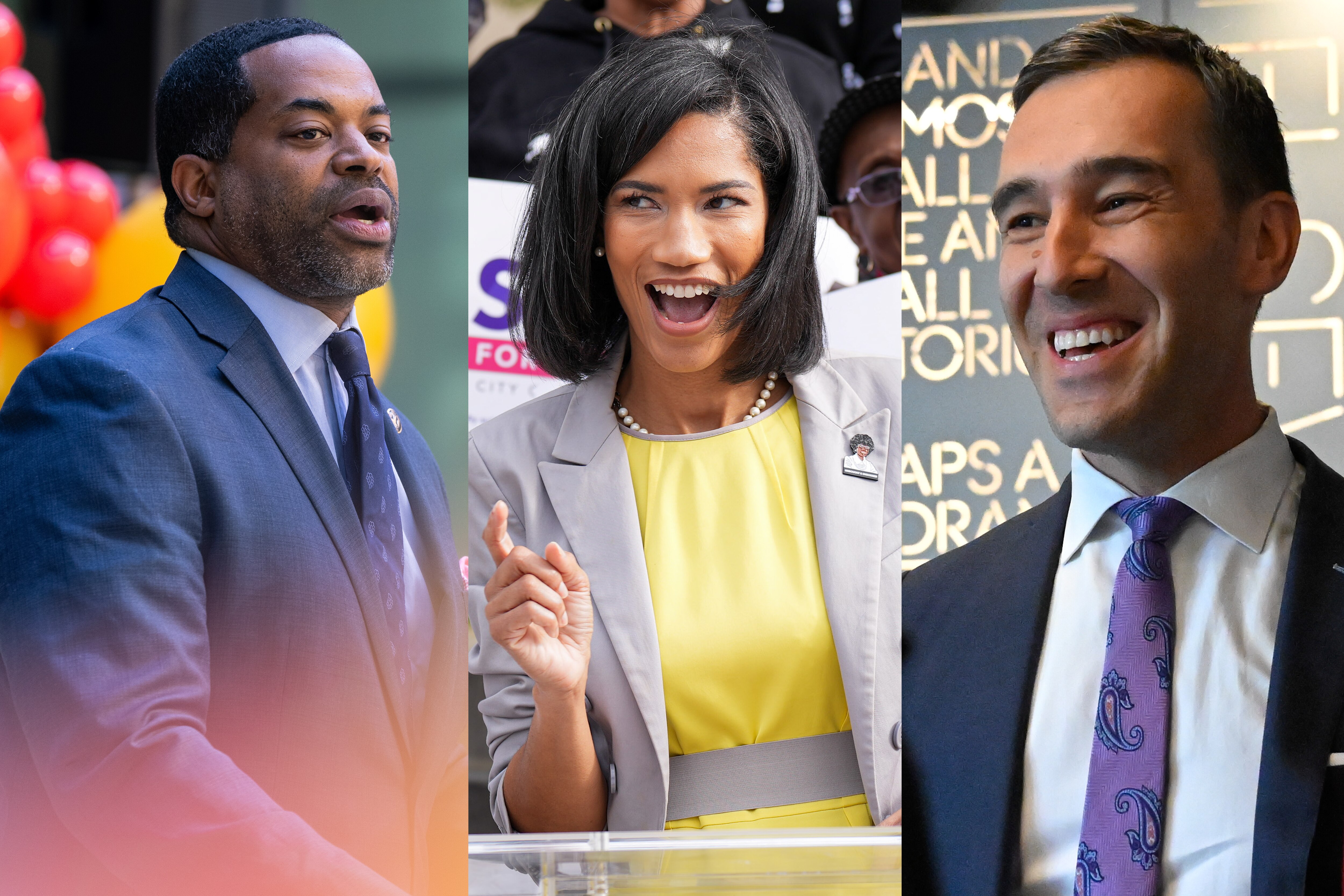 Baltimore City Council President Nick Mosby and his competitors in the race, Shannon Sneed and Zeke Cohen.