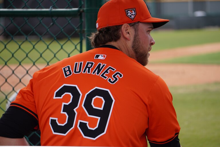 Corbin Burnes prepares to face batters during the Baltimore Orioles spring training on Saturday, February 17.
