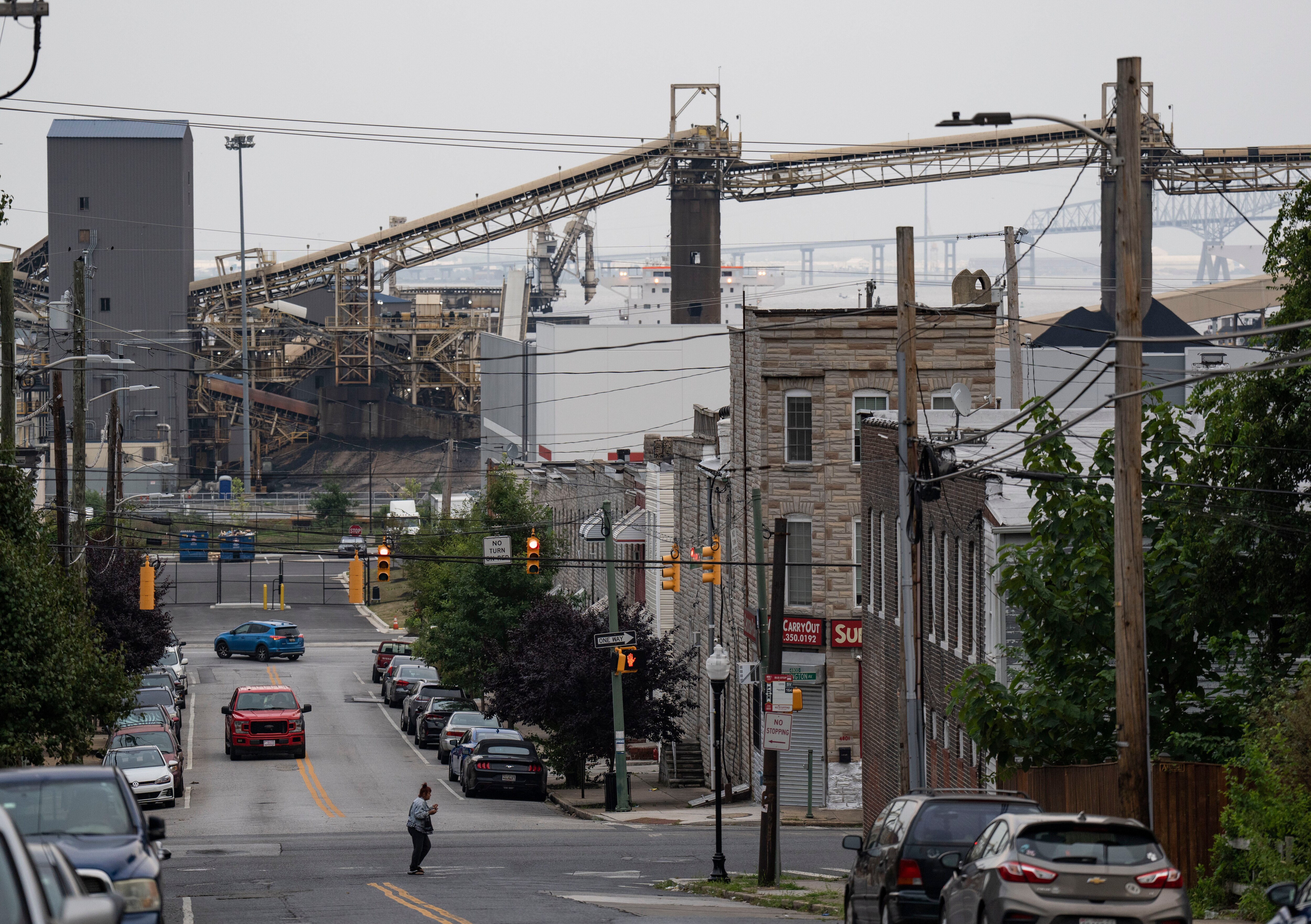 Views of CSX facilities scene from the Curtis Bay neighborhood in Baltimore, Thursday, August 3, 2023. 