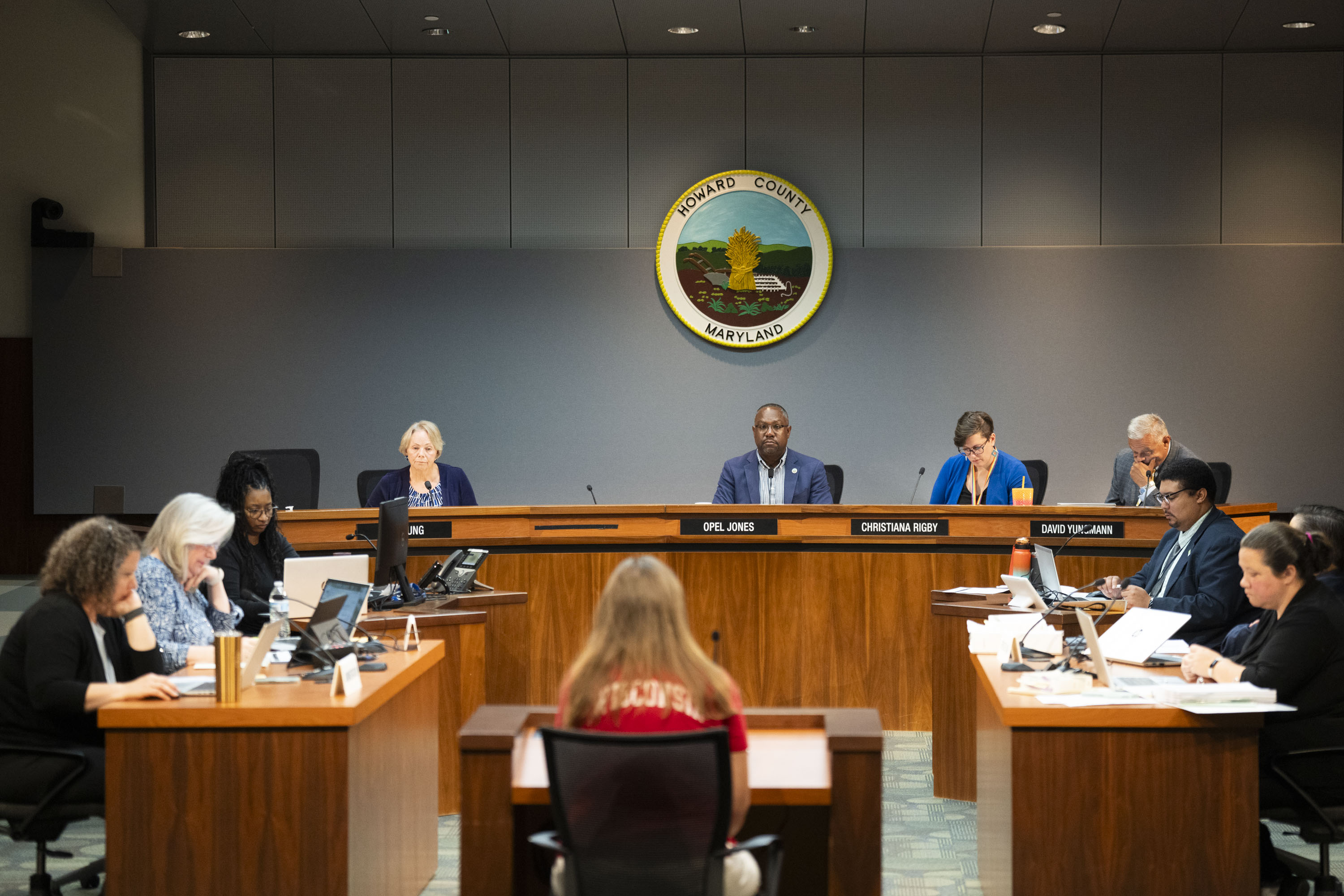 The Howard County Council, shown here in open session, voted during a May closed session to remove one of its appointed hearing examiners.
