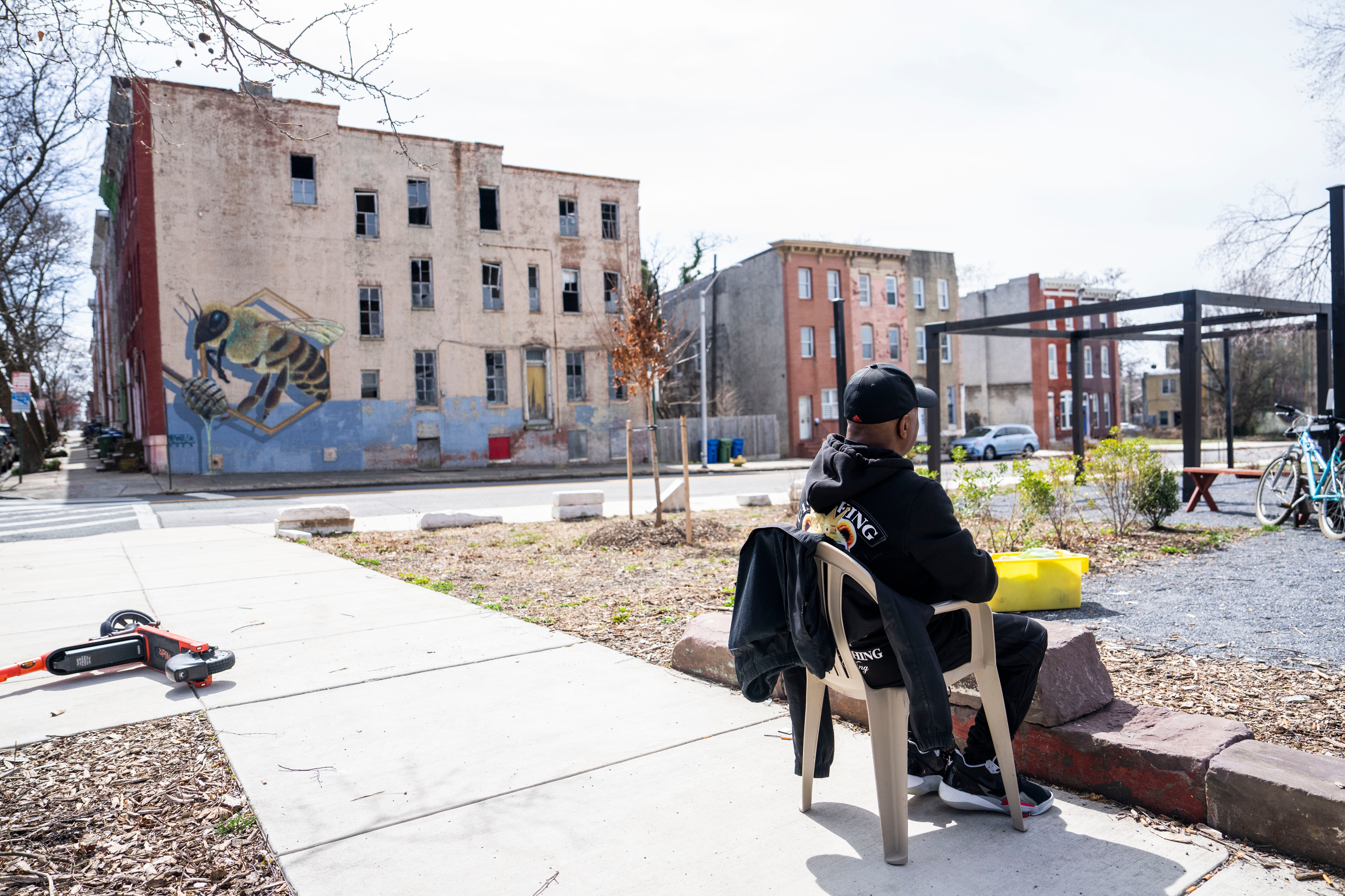 Many vacant houses still stand in the Sandtown-Winchester neighborhood on March 19, 2025. Empty and vacant lots replace them, but residents say it hasn't improved the area.