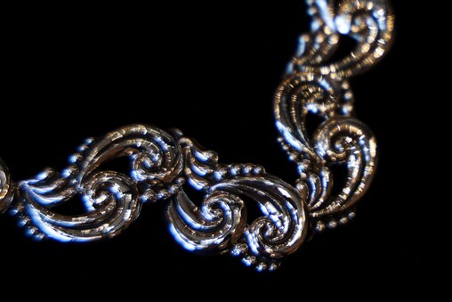 Jewelry designed and made in Mexico by Argentinian artist Maria Belen in Blanca Flor in Annapolis, MD on July 24, 2025.