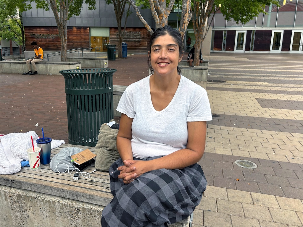 Alba Batres, who has been unhoused off and on for 14 years, thinks Trump's crackdowns have gone "overboard".
