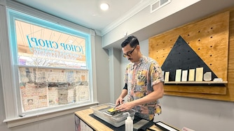 Ozzie Mendoza, co-owner of Chop Chop in Hampden. An offshoot of D.C.’s District Cutlery, the business offers knife sharpening services using traditional Japanese methods. The business is at 828 W. 36th Street in Hampden.