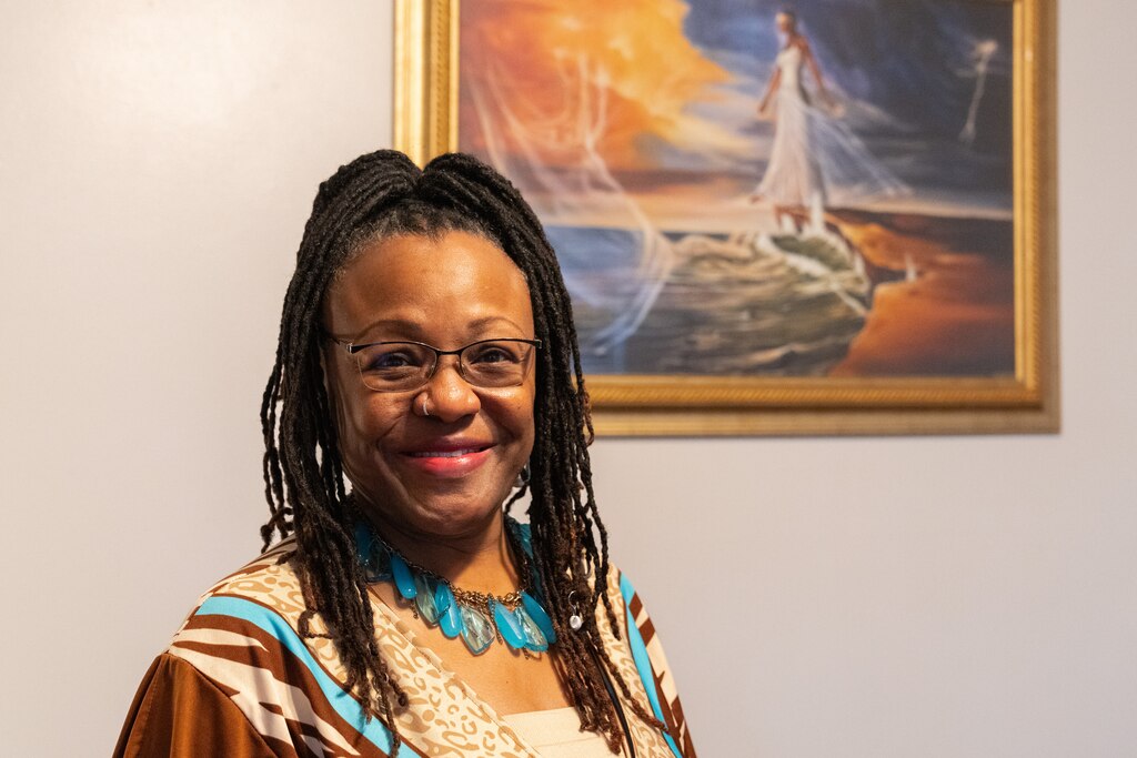 Vanessa Fleeton poses for a portrait in Hyattsville, Md.