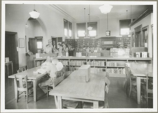 The main room of the Keyworth Branch of the Enoch Pratt Free Library. The branch closed in 1986.