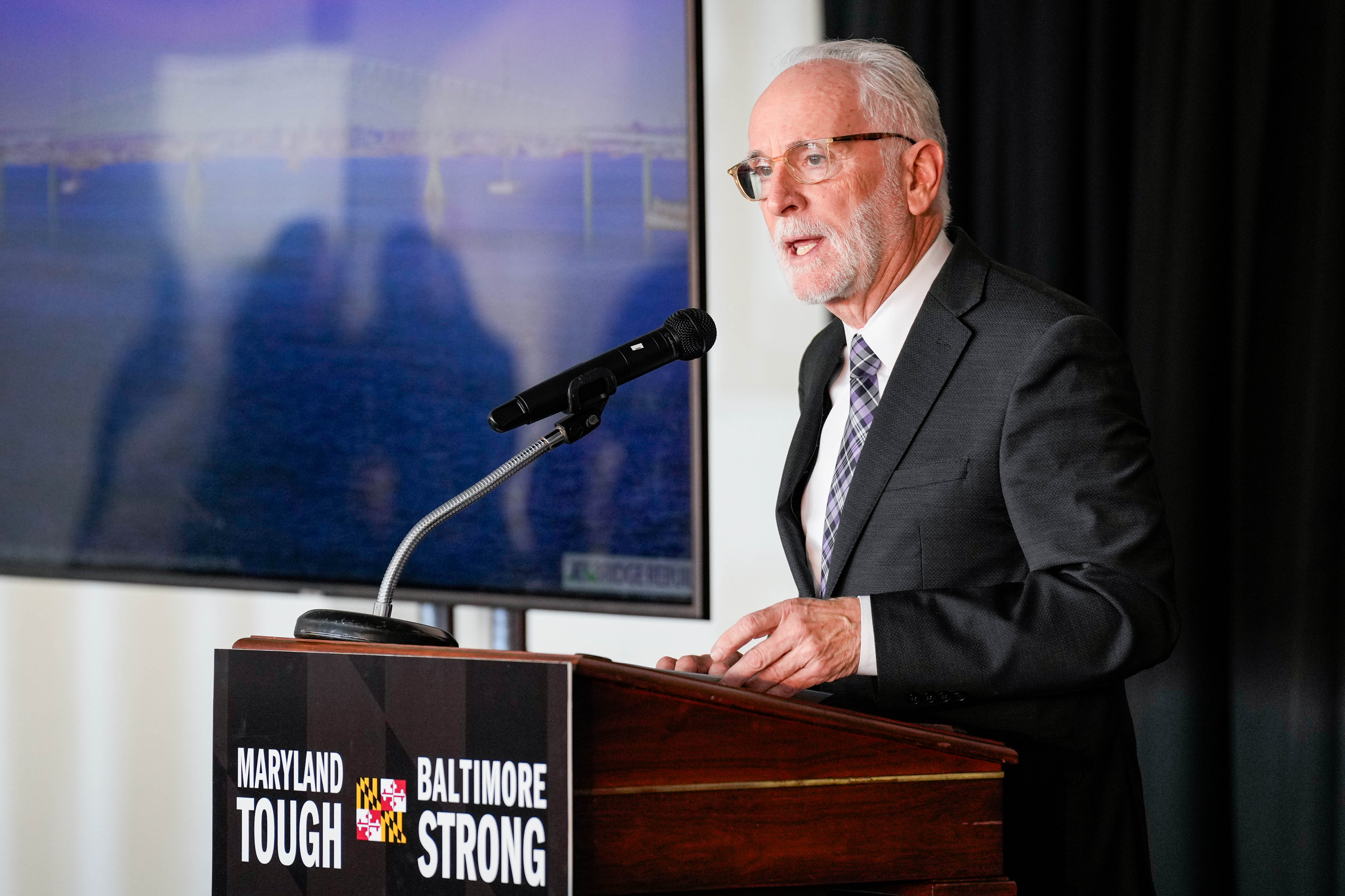 Paul Wiedefeld, secretary of the Maryland Department of Transportation, at a news conference in Edgemere in February.