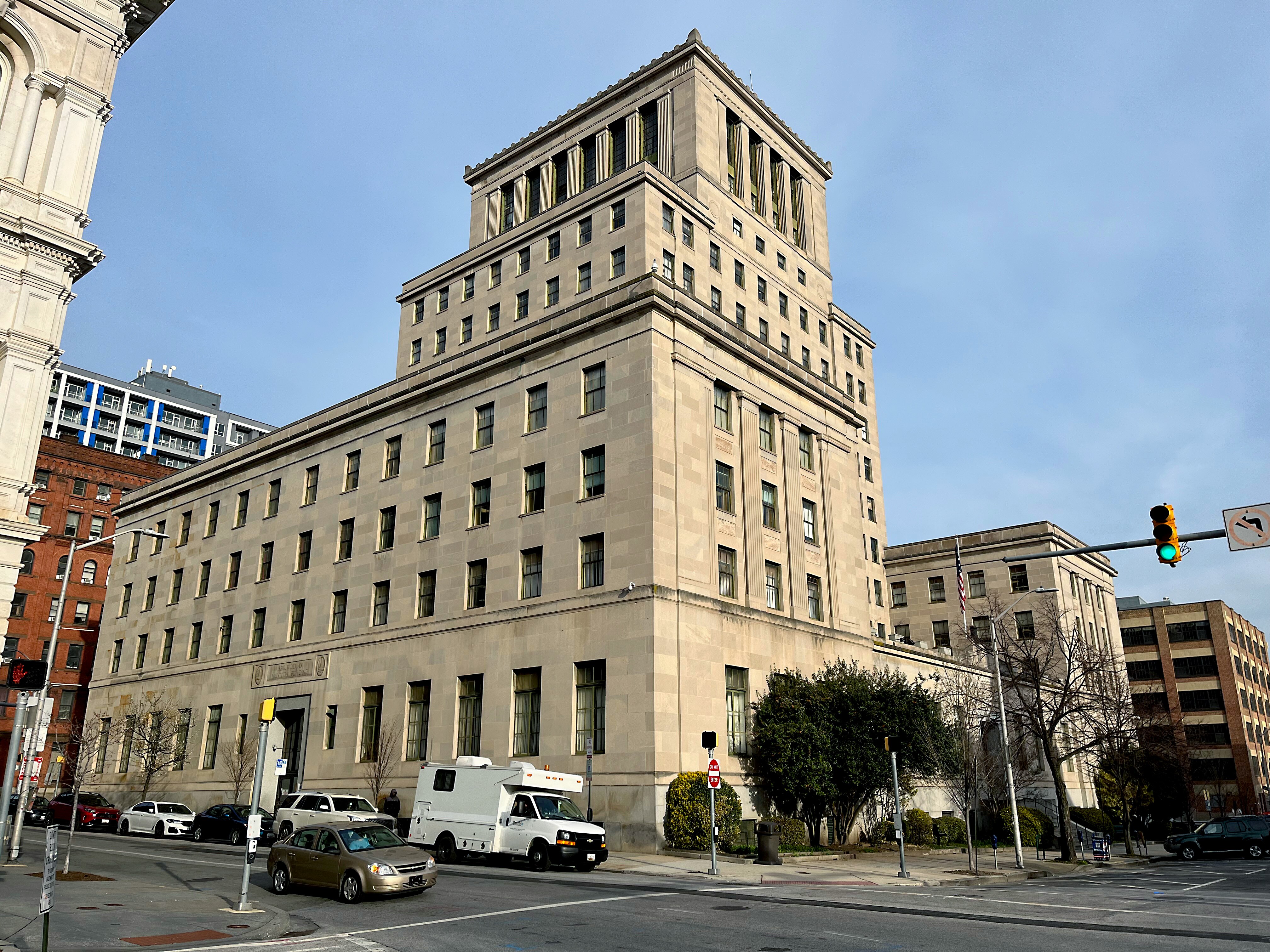 The Department of Public Works is headquartered in the Abel Wolman Municipal Building, 200 Holliday Street in downtown Baltimore.