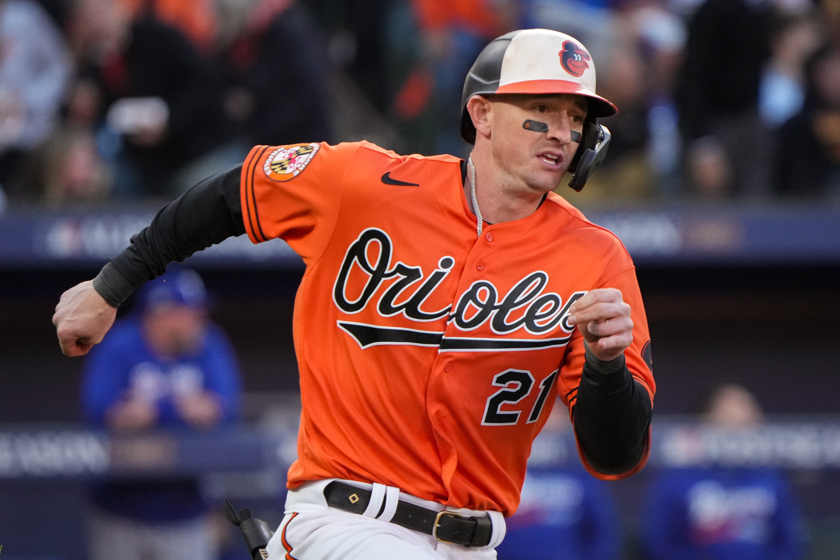 Baltimore Orioles left fielder Austin Hays, seen here during Game 2 of the American League Division Series against the Texas Rangers, made his first All-Start team in 2023.