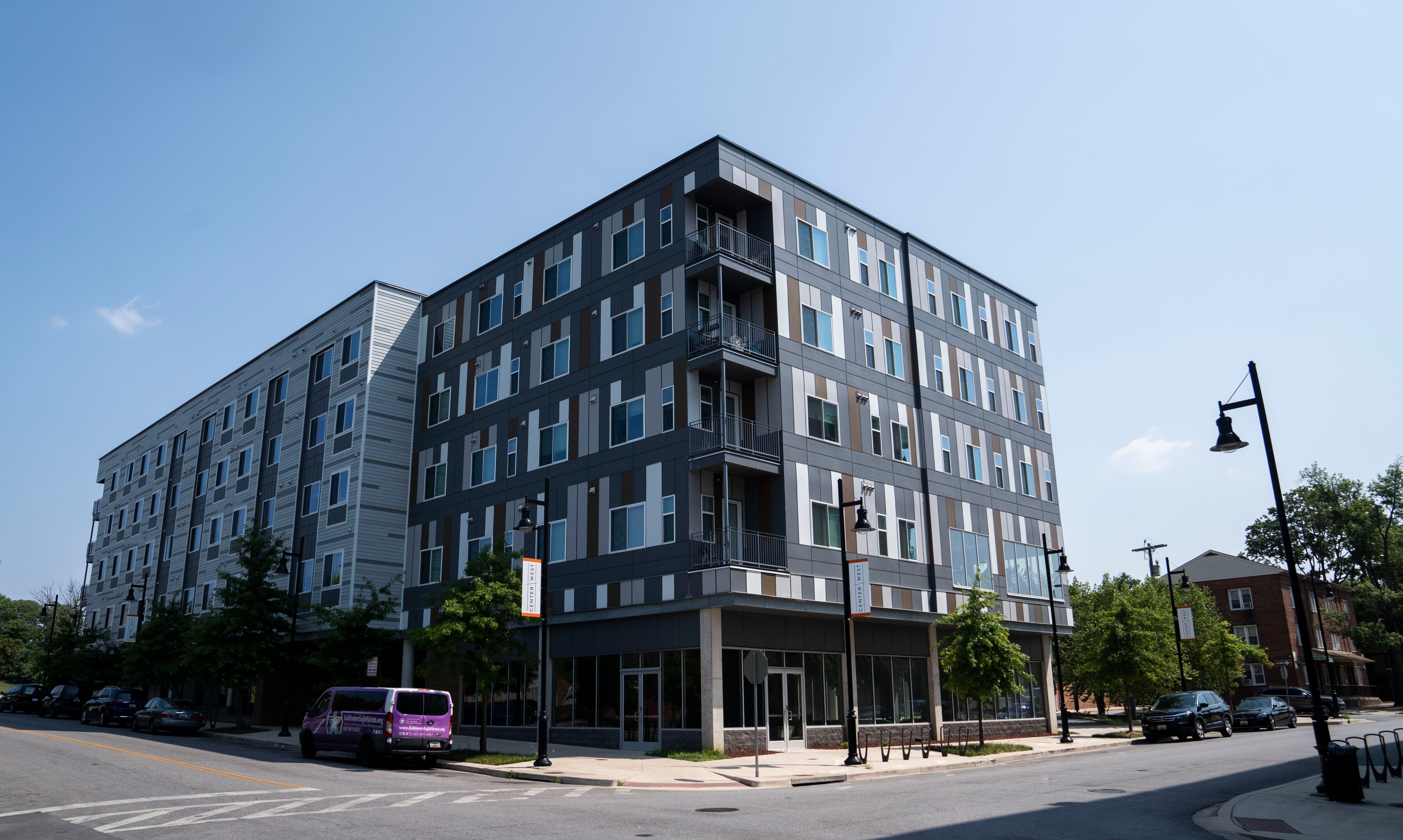 The Center\West apartment building in Poppleton was developed by La Cité as part of a broader but largely unrealized revitalization plan in West Baltimore.